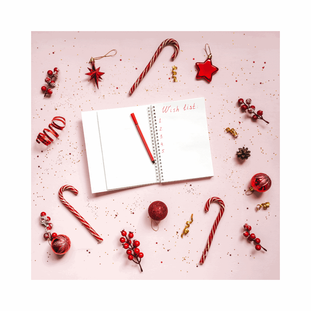 Candy Canes and notebook for list