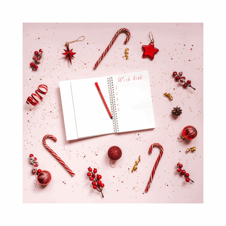 Candy Canes and notebook for list